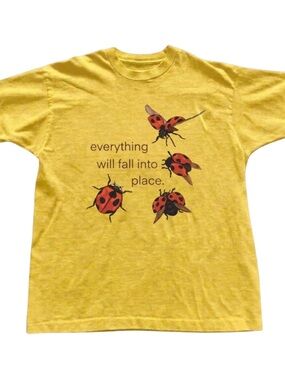 Gildan Yellow T-Shirt with Ladybug Graphic - Everything Will Fall Into Place